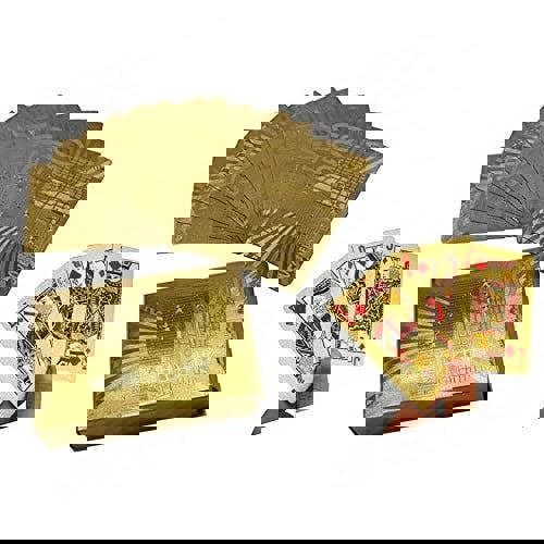 KAV Gold Plated Poker Playing Cards - Classic Magic Tricks Tool & Deck of Playing Card for Poker Players, Family, Party, Game (Gold - Euro Style Deck)