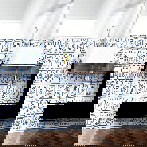 WT1528 - Dutch Blue Tiles Wall Stickers - 15 cm x 15 cm - 24 pcs.