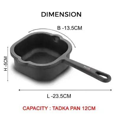 AVIAS CAST IRON SQUARE TADKA PAN 12 CM- medium