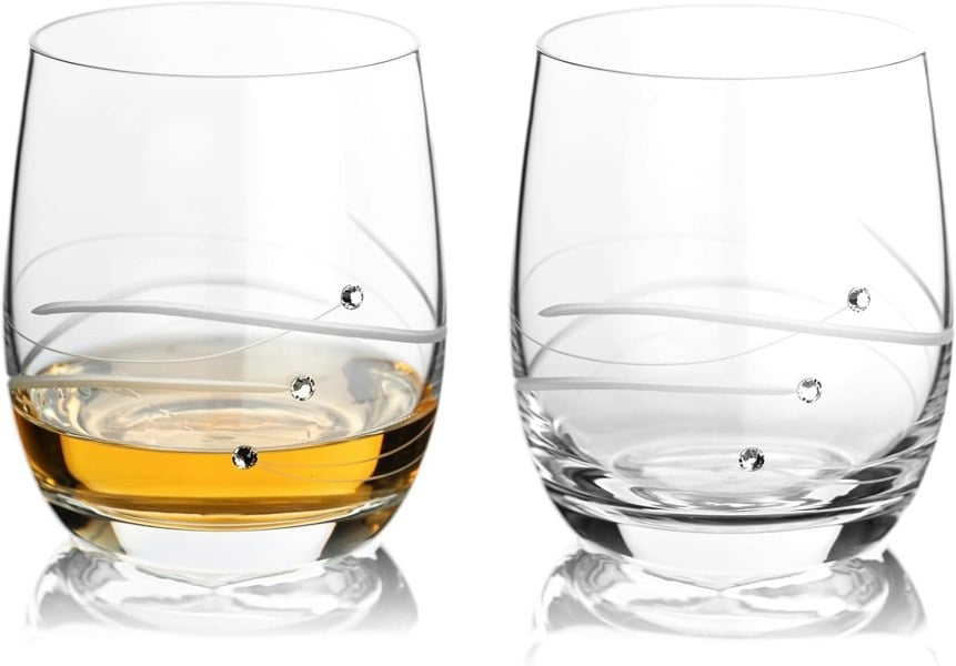 Diamante Fantasy Short Whisky Tumblers Adorned with Swarovski® Crystals - Set of 2