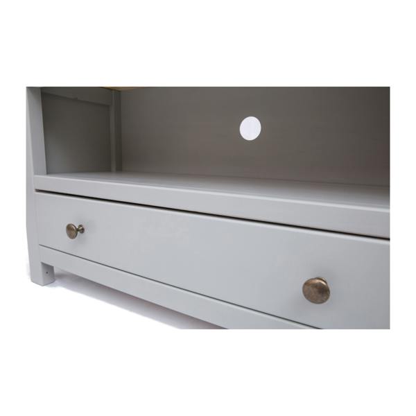 Cabinet Bits Argenta Light Grey 1 Drawer TV Cabinet Brass Knob