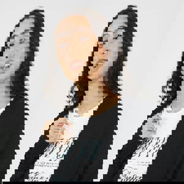 Brave Soul Black Longline Dropped Shoulder Cardigan - Black Image 4