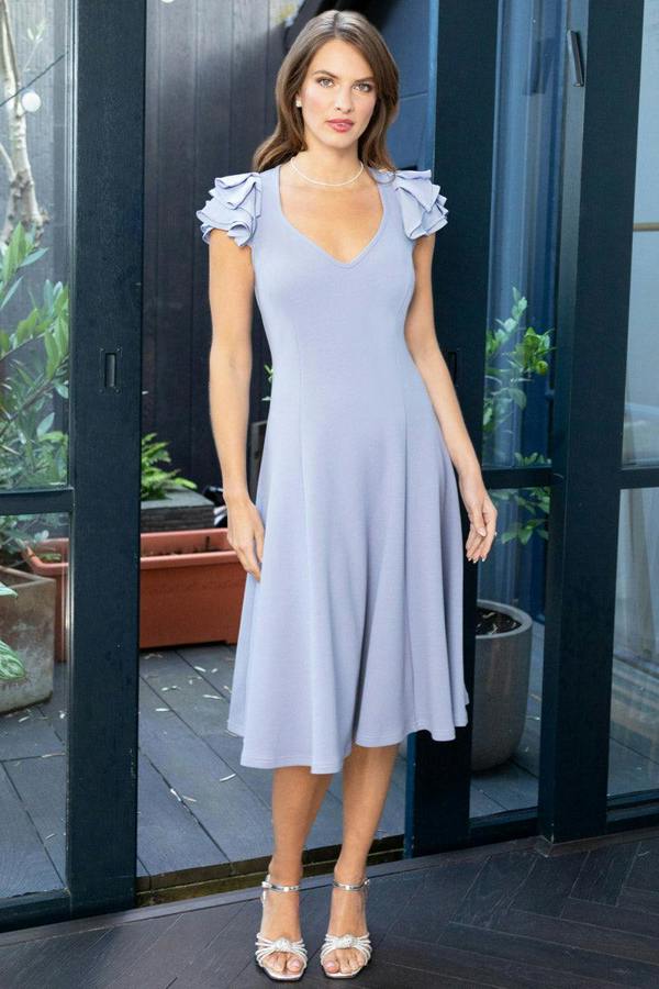 HotSquash Frill Sleeve A-Line Dress