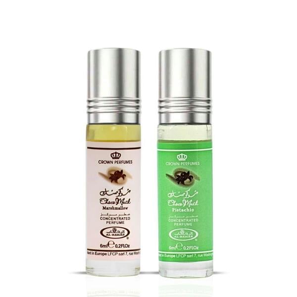 Al Rehab Choco Musk Pistachio 6ml Roll On Perfume Oil duo with choco musk