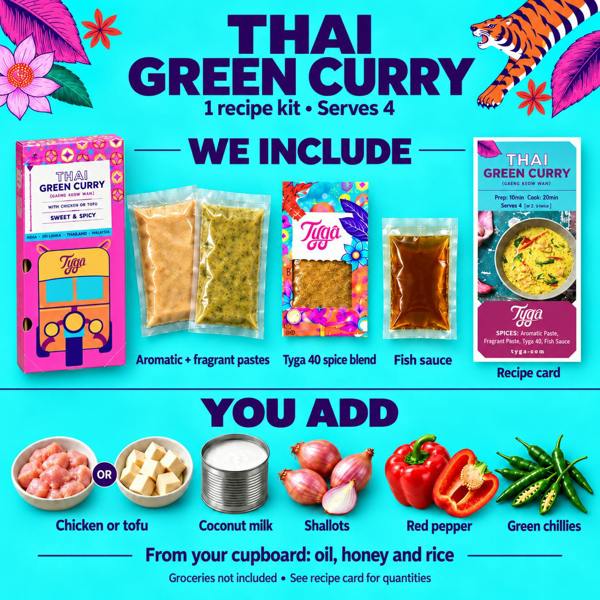 Tyga Foods Green Thai Curry