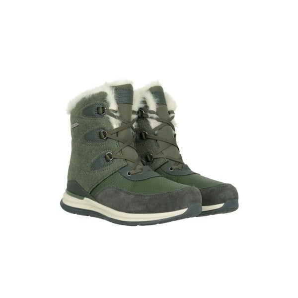 Mountain Warehouse Women's Ice Crystal Waterproof Snow Boots - Khaki Green