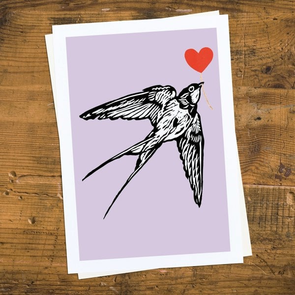 Hands & Hearts Swallow feathered friends print