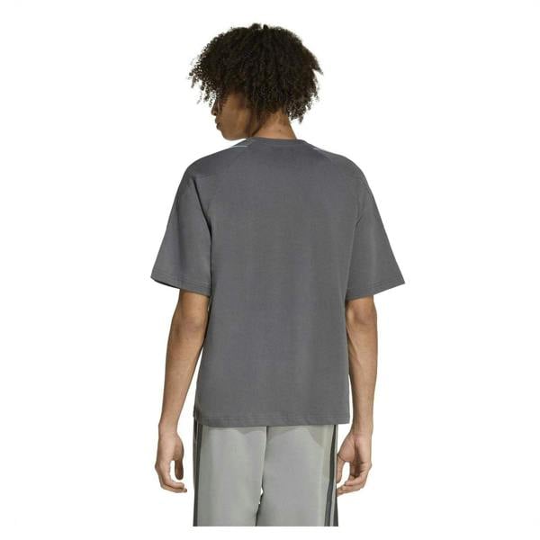 Adidas Mens Contrast Piping Regular T-Shirt - Grey/Blue - 