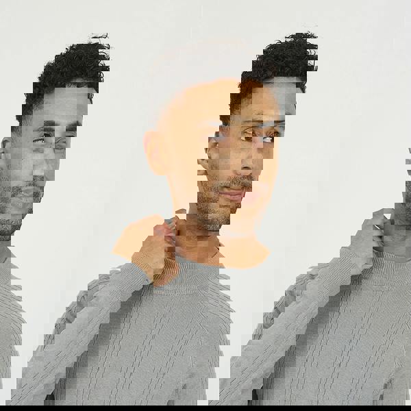 Brave Soul Grey Long Sleeve Ribbed Raglan Jumper - Grey Image 4