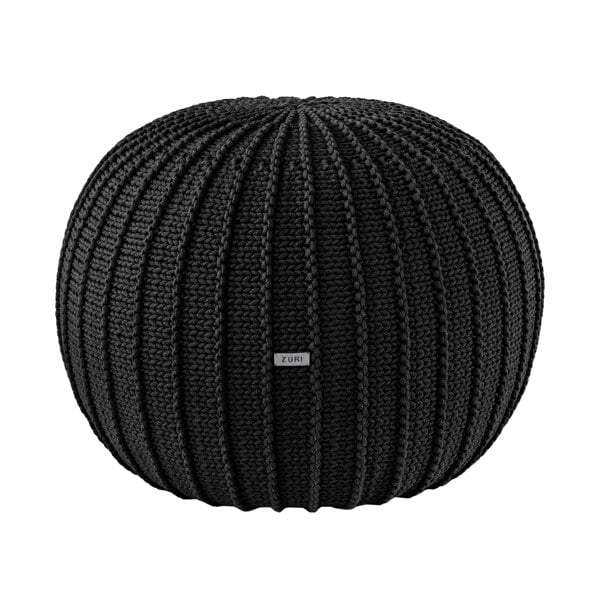 Knitted pouffe, Medium | CHARCOAL - Zuri House