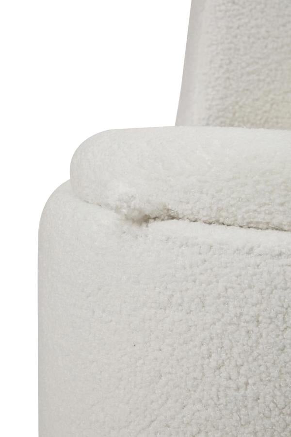 Living and Home 360° Upholstered Sherpa Swivel Chair with Storage