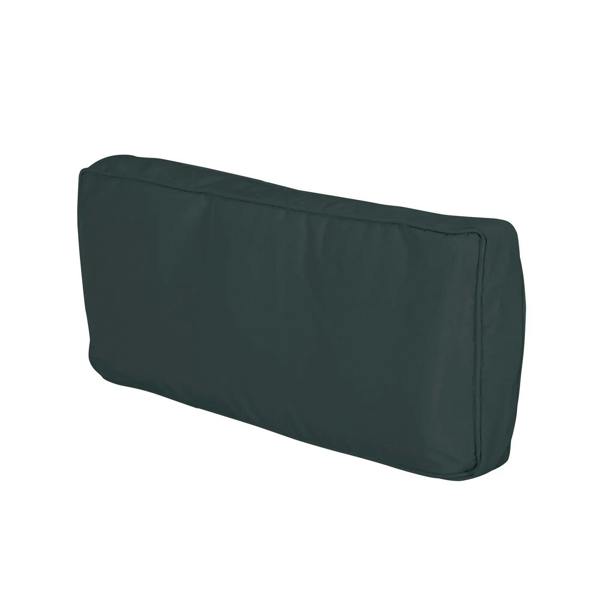 Dark grey rattan sofa back cushion cover with smooth fabric and curved edges