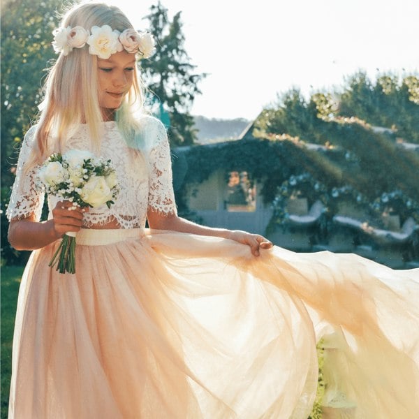 Felicity Couture Set - Apricot Champagne - UK Flower Girl Boutique