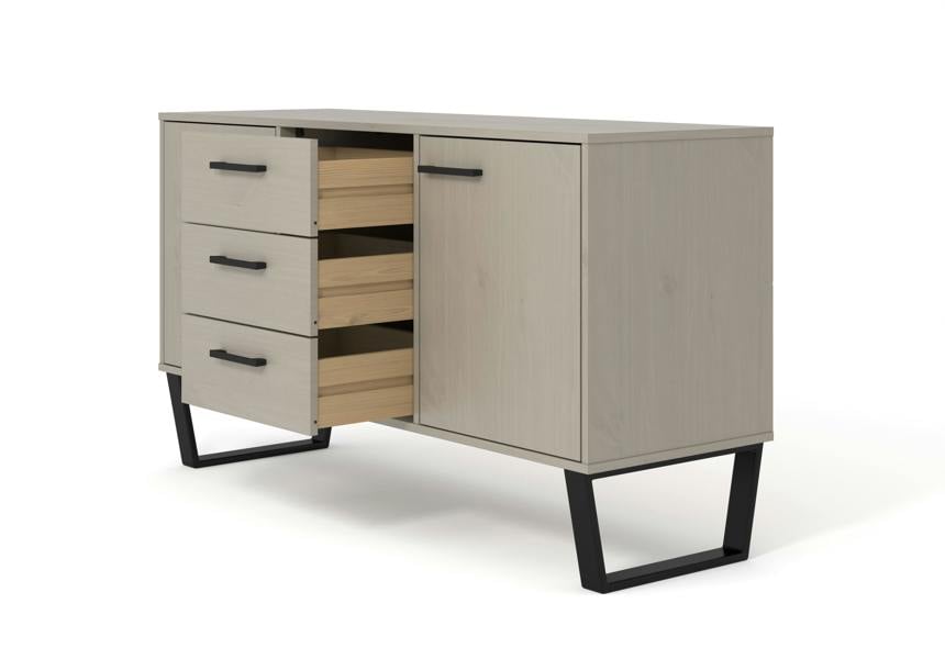 Core Products Texas Grey Medium Sideboard with 2 Doors & 3 Drawers