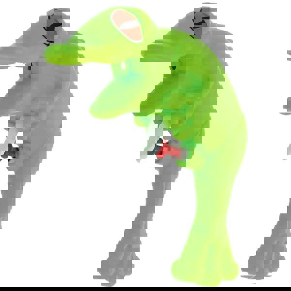 Fashy Jungle Water Pistol lime green toy dinosaur with red eyes