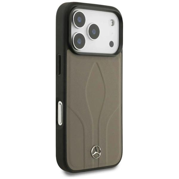 Mercedes Leather The Move Case with MagSafe for iPhone 17 Pro 6.3" Taupe - MEHMP17L25ROLAUT
