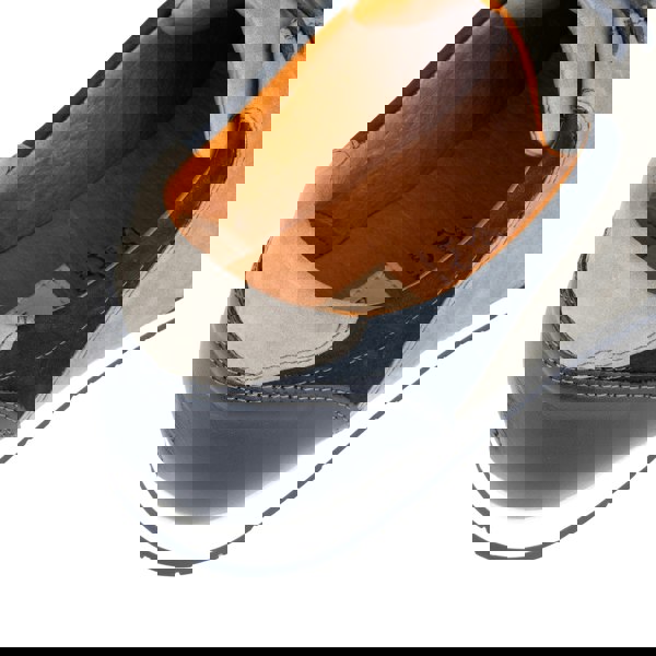 Embassy London San Francisco - Navy & Grey - Men's lace-up leather & suede trainer