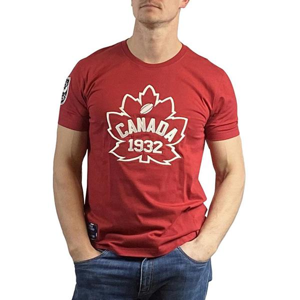 Canada-Rugby-1932-T-Shirt-Red-Model