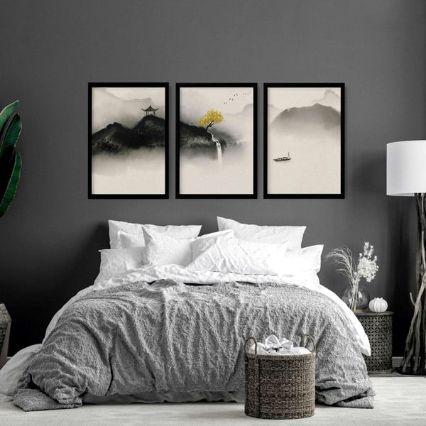 Japandi Art | set of 3 Bedroom wall art