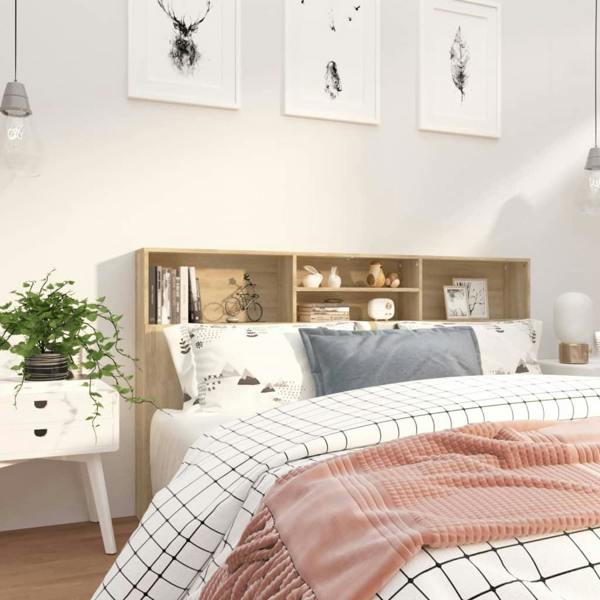Berkfield Headboard Cabinet Sonoma Oak 180x19x103.5 cm