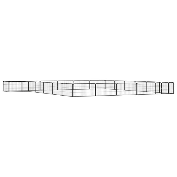 Berkfield 24-Panel Dog Playpen Black 100x50 cm Powder-coated Steel