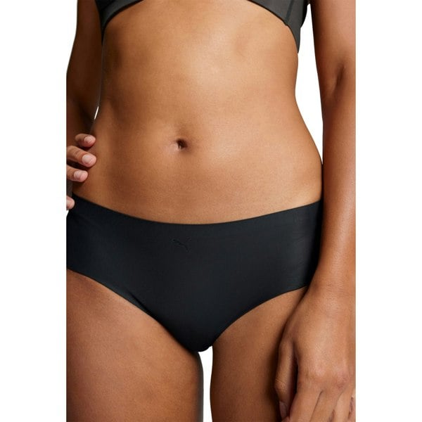 Puma 2-Pack Microfibre Seamless Mid-Rise Hipster Briefs, Black