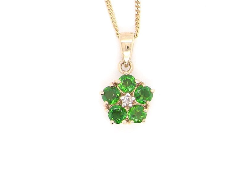 Vintage Tom A green diopside and diamond pendant