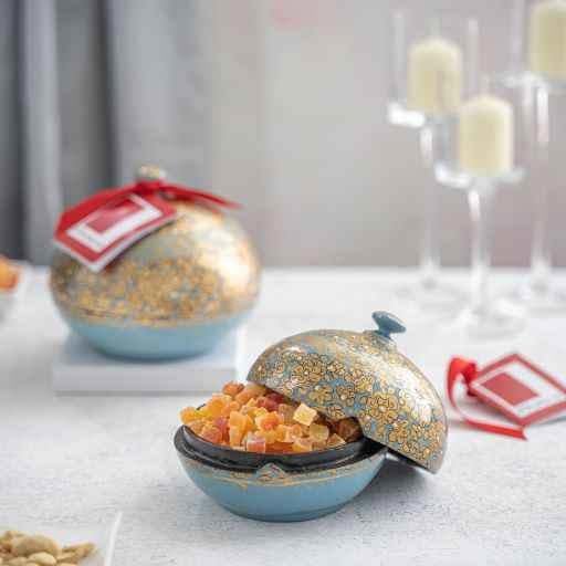 Large Handmade Bonbonnière filled with Dark Chocolate Coated Coffee Beans, Palm Oil Free, 260g