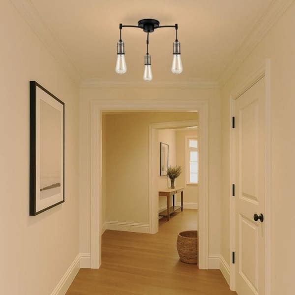 COSYLYTE Linton 3 Light Ceiling Light - Matt Antique Brass