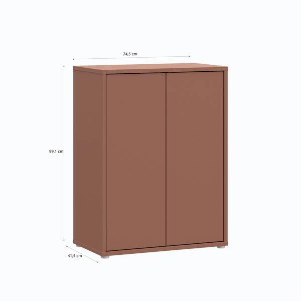 Furniture To Go Alice Springs Tall 2 Door Cupboard with Push-to-Open Doors in Terracotta