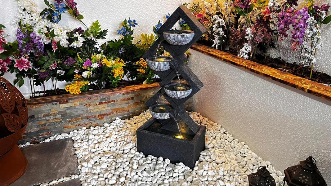Tranquillity Water Features Diamond Pouring Bowls Contemporary Water Feature