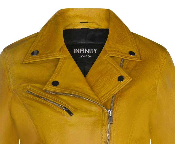 Womens Classic Leather Brando Biker Jacket-Loughton - Upperclass Fashions 