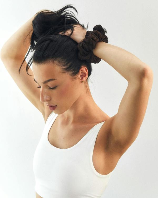 Elk & Bloom Soft 100% Cotton Brown Chunky Hair Scrunchie