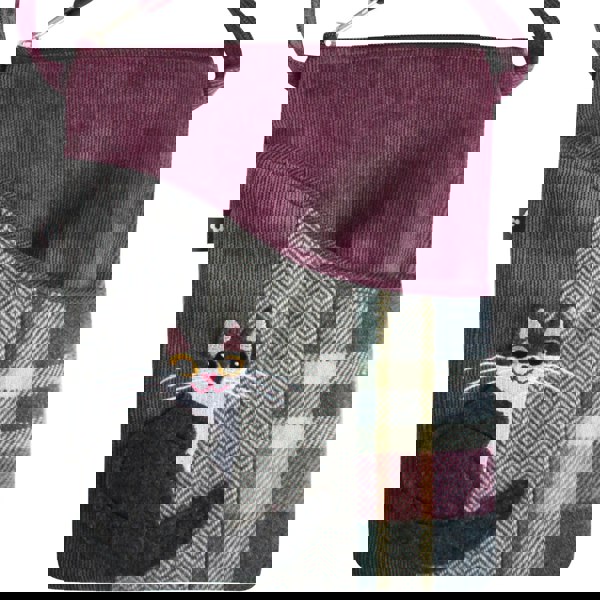 Earth Squared Small Sling Crossbody Appliqué Phone Bag – Cat Design