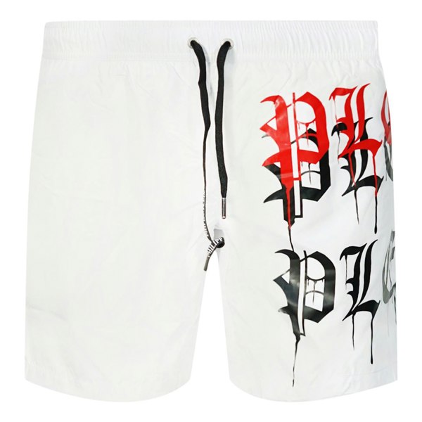 Philipp Plein Melting Logos Swim Shorts - White