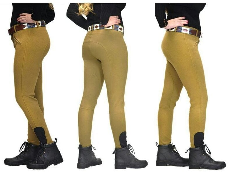 eQuitack Women's Stretchy Self Seat Horse Riding Jodhpurs Light Brown