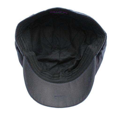 Heather Hats & Accessories Water Resistant British Waxed Cotton Traditional Flat Cap, Satin Lining, Outdoor Wear, Navy