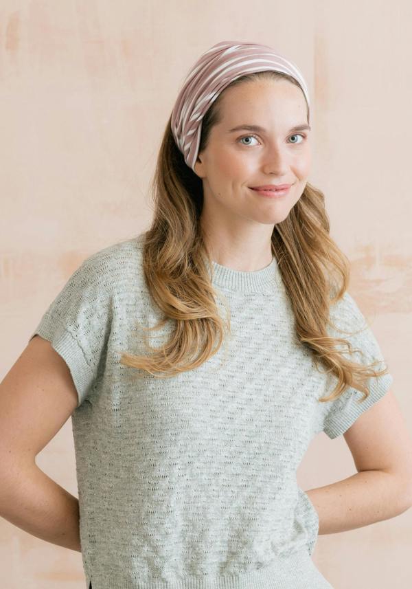 Lily & Me Multiband Soft Pink / Ecru Stripe
