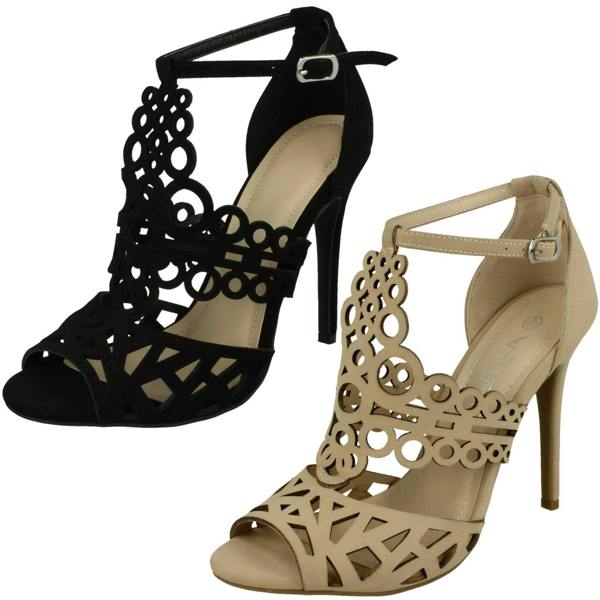 Anne Michelle Ladies Anne Michelle Cut Out Detail Open Toe Heels