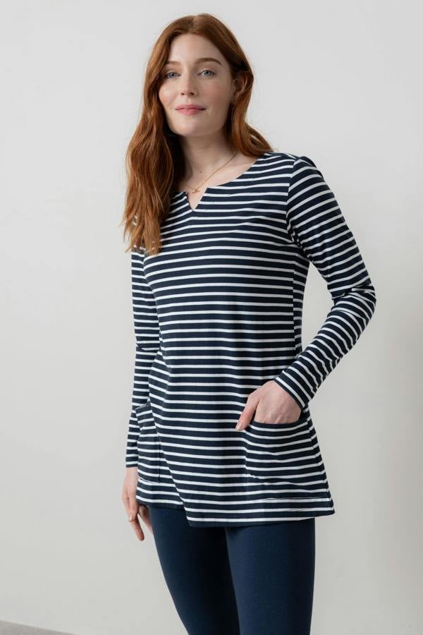 Lily & Me Maple Striped Jersey Tunic Navy