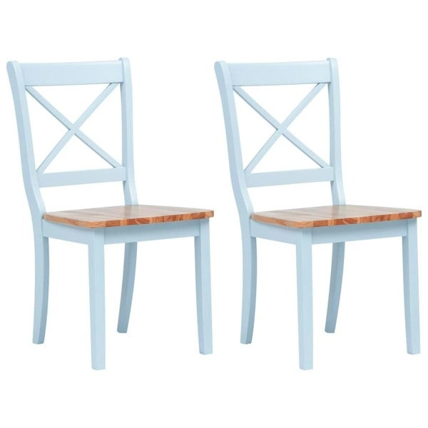 Berkfield Dining Chairs 2 pcs Grey and Light Wood Solid Rubber Wood