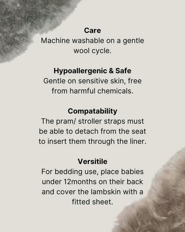 Sheepskin pram liner care guide