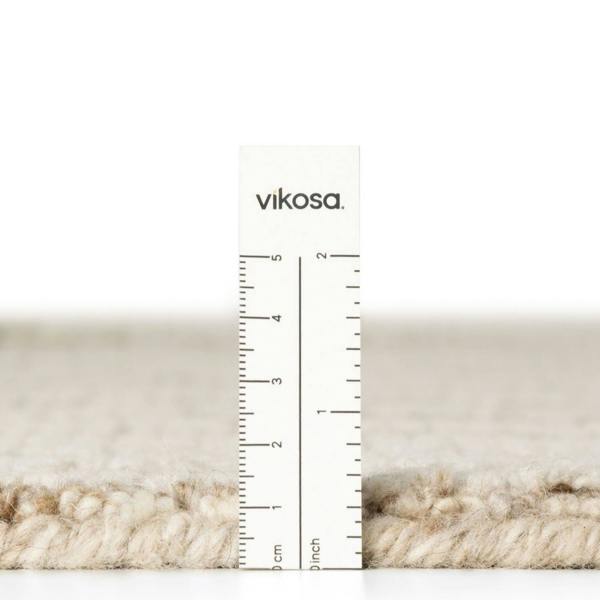 Vikosa Boho Wool Rug Structa Natural Brown Cream abstract design, heating underfoot rug.
