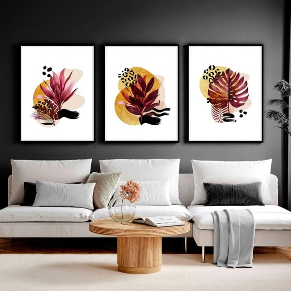 Framed prints living room | set of 3 framed wall art