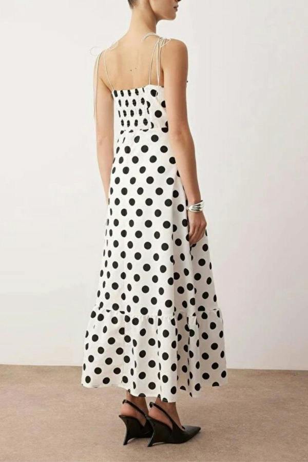 WOVCOR Draped Detailed Woven Maxi Skater Dress
