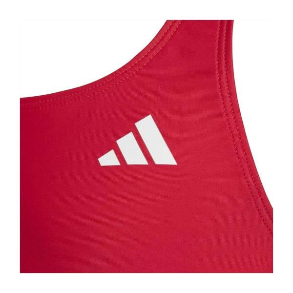 Adidas Girls Small Logo Racerback One Piece Swimsuit - Ruby Red - 