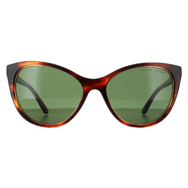 Ralph Lauren Sunglasses RL8186 500771 Shiny Striped Havana Bottle Green