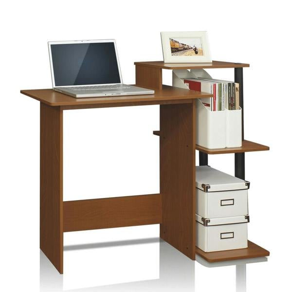 WALPLUS Efficient Home Laptop Notebook Computer Desk, Light Cherry/Black Featuring Durable Construction and Elegant Finish