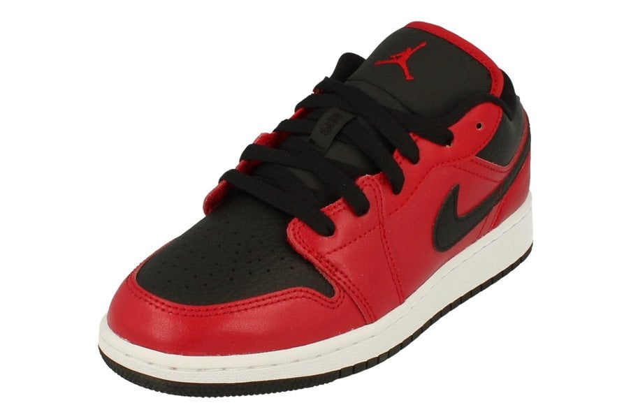 Nike Air Jordan 1 Low GS Trainers 553560 553560 - Gym Red Black White 605 - Photo 0