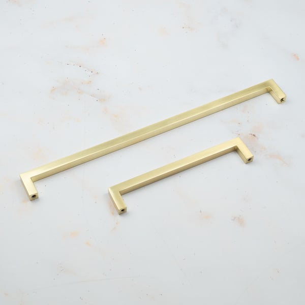 Handle & Home Satin Brass Square Handles
